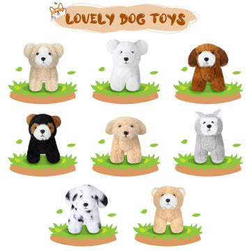 Sumind 8 Pieces Plush Dogs 5 Inch Stuffed Animals Bulk Assorted Cute Stuffed Dogs Small Animal Plush Toys For Girls Boys Graduation Valentine School Classroom Party Supplies Favors(Standing Dog)