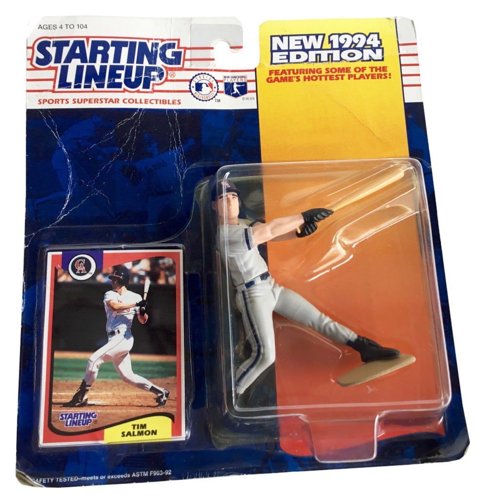 Starting Lineup 1994 - Kenner Mlb - Tim Salmon #15 - California Angels - Vintage Action Figure - W/ Trading Card - Limited Editi