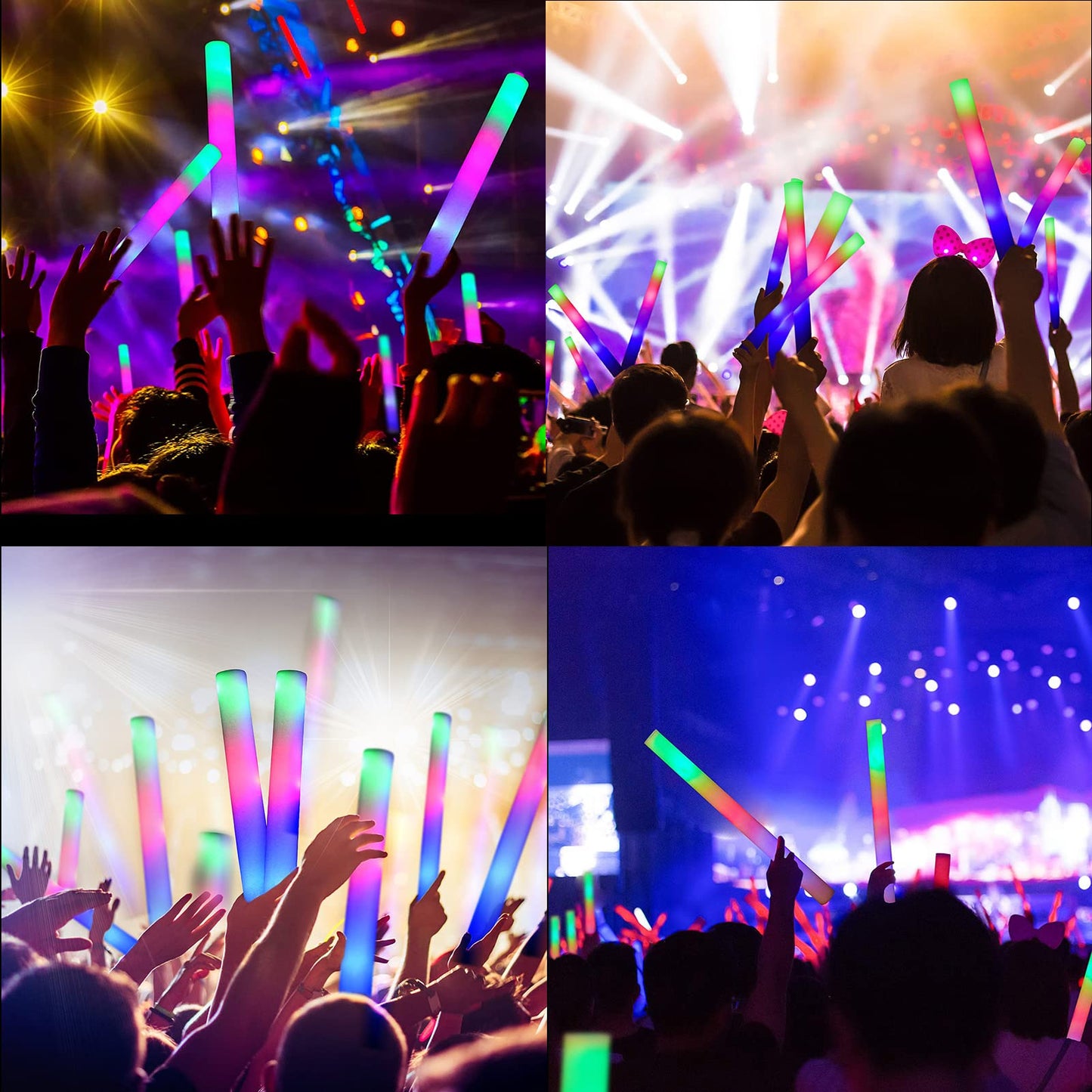 Vipoltus Glow Sticks Bulk -70 Pcs Led Foam Sticks Glow In The Dark Party Supplies,3 Modes Colorful Flashing Light Up Toys For We