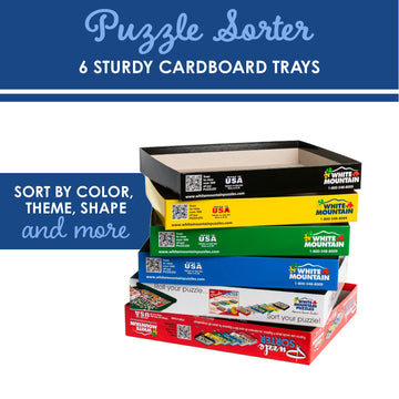 White Mountain Puzzle Sorter & Mystery Puzzle - Cardboard, Model 1084PZ