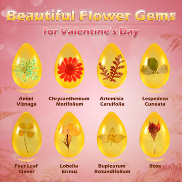 Woumserta Flower Amber Dig Kit - 8 Flowers Specimens Excavation Kit, Flower Toy For Kids Girls, Plant Gift Dig Kits, Flower Plan