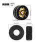 INJORA Black Coating Brass 1.0 Beadlock Wheel Tires Set for Axial SCX24 AX24 TRX4M FCX24 Upgrade 1/24 1/18 RC Crawler Car(Black)
