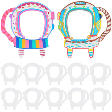 Sratte Color Your Own Astronaut Helmet DIY Paper Craft Kit for Children, 10 PCS Blank Masks, White Cardboard Material, Ideal Gif
