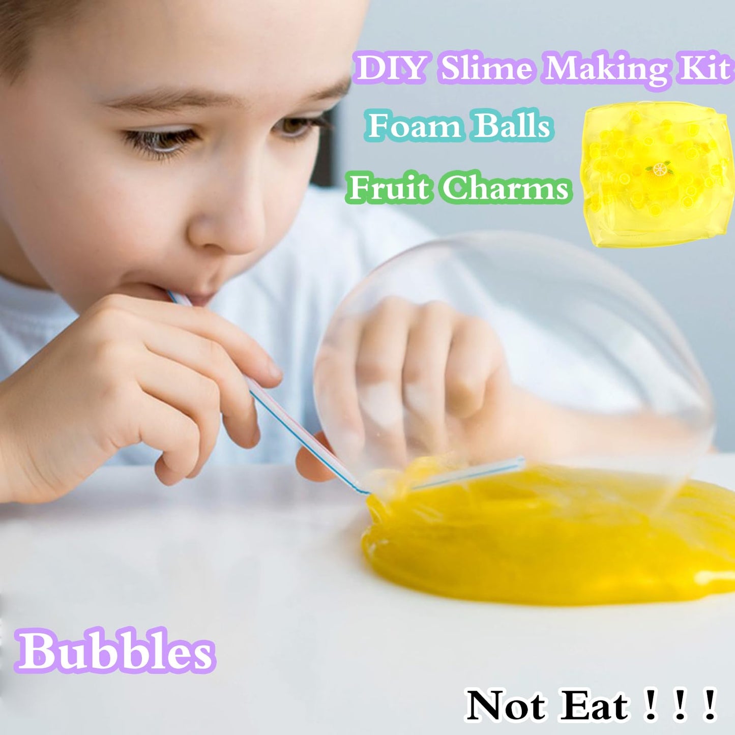 Tuupowana Fruit Slime Kit For Girls, Slime Gift For Ages 6+ Kids Fun Slime Making Kit Awesome Craft Toy Birthday Present Ideas,