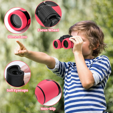 Dr. Anison Binoculars For Kids Toy Binoculars Set For Age 3-12 Years Old Boys Girls Outside Play, Bird Watching, Camping, Educat