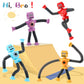 Pop Tubes Led Robot 4 Pcs Light Up Fidget Tubes Sensory Toys Robot Telescopic Suction Cup, Toddler Autism Stress Relief Toys Sto