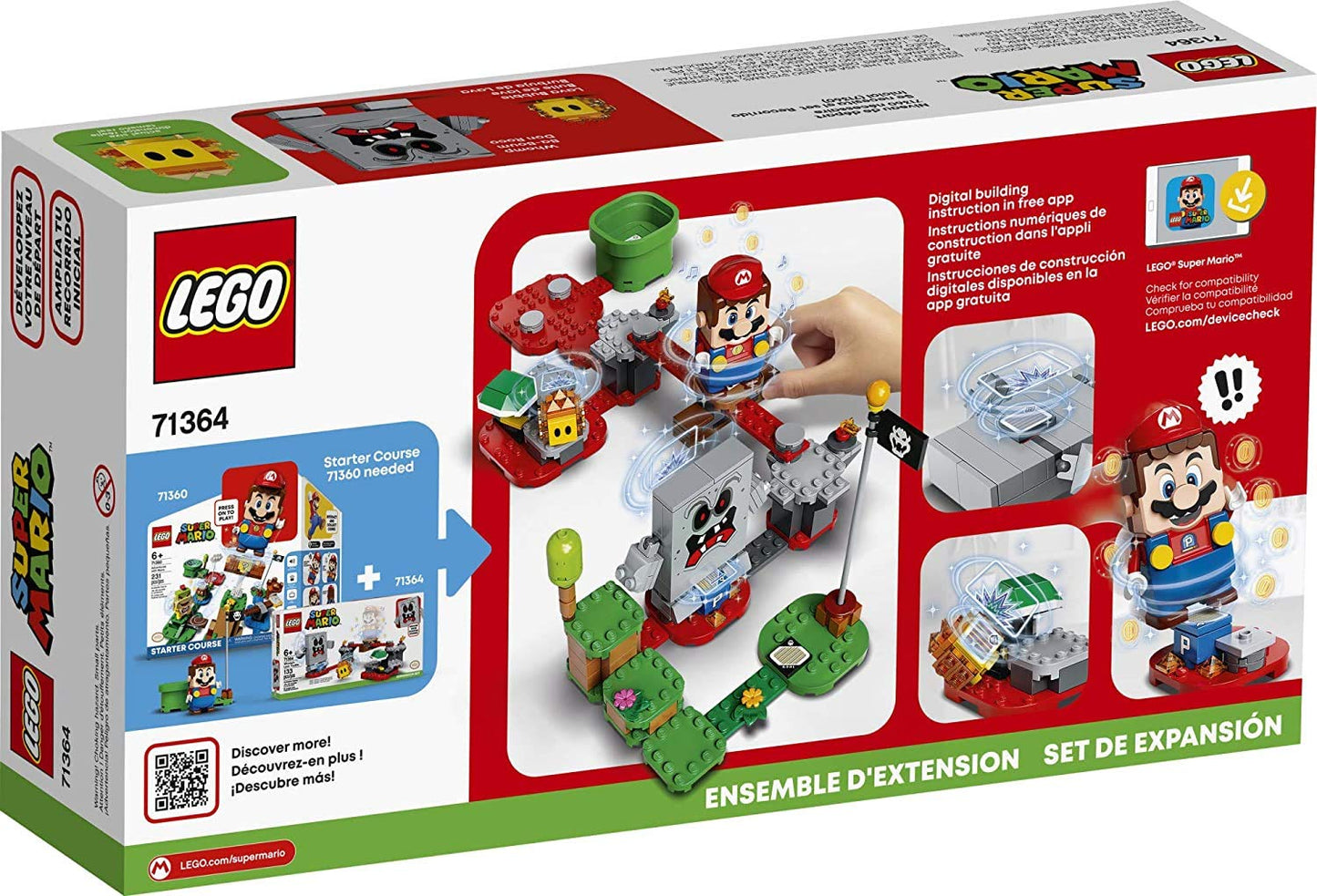 Lego Super Mario Whomp’S Lava Trouble Expansion Set 71364 Building Kit; Toy For Kids To Enhance Their Super Mario Adventures With Mario Starter Course (71360) (133 Pieces)