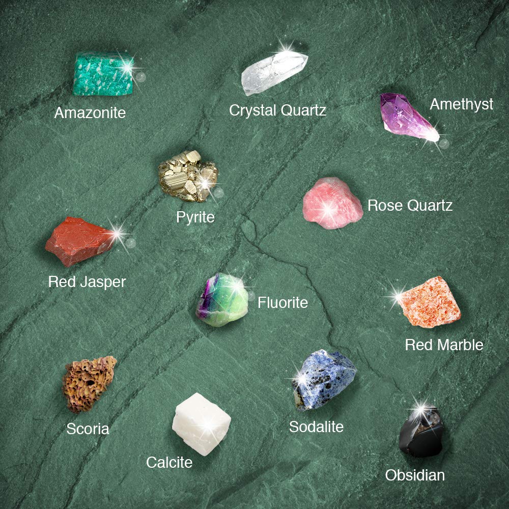 Xxtoys 12 Natural Rock & Mineral Dig Kit - Educational Stem Toy For Kids, Mining Gemstones, Rocks, And Minerals - Party Favors F