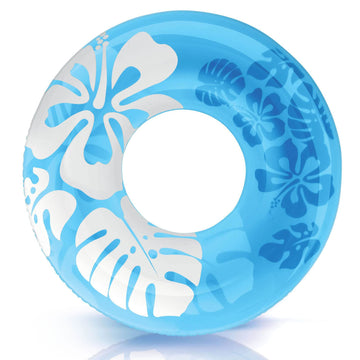 Intex 59251Ep Clear Tropical Inflatable Tube: Floral Graphic Design - 36'' Diameter - 132Lb Weight Capacity - One Tube - Color M
