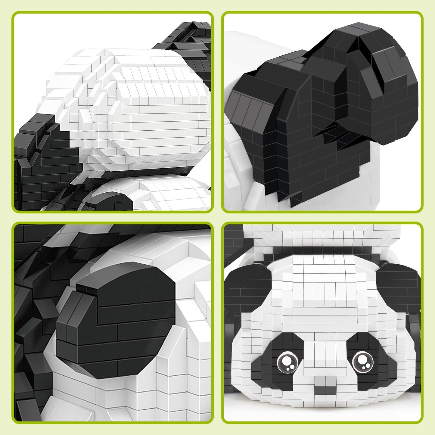 Finger Rock Panda Mini Building Set - 1325 Pcs Micro Bricks Kit, White & Black, Small, Fun Party Favors for Kids & Adults 12+