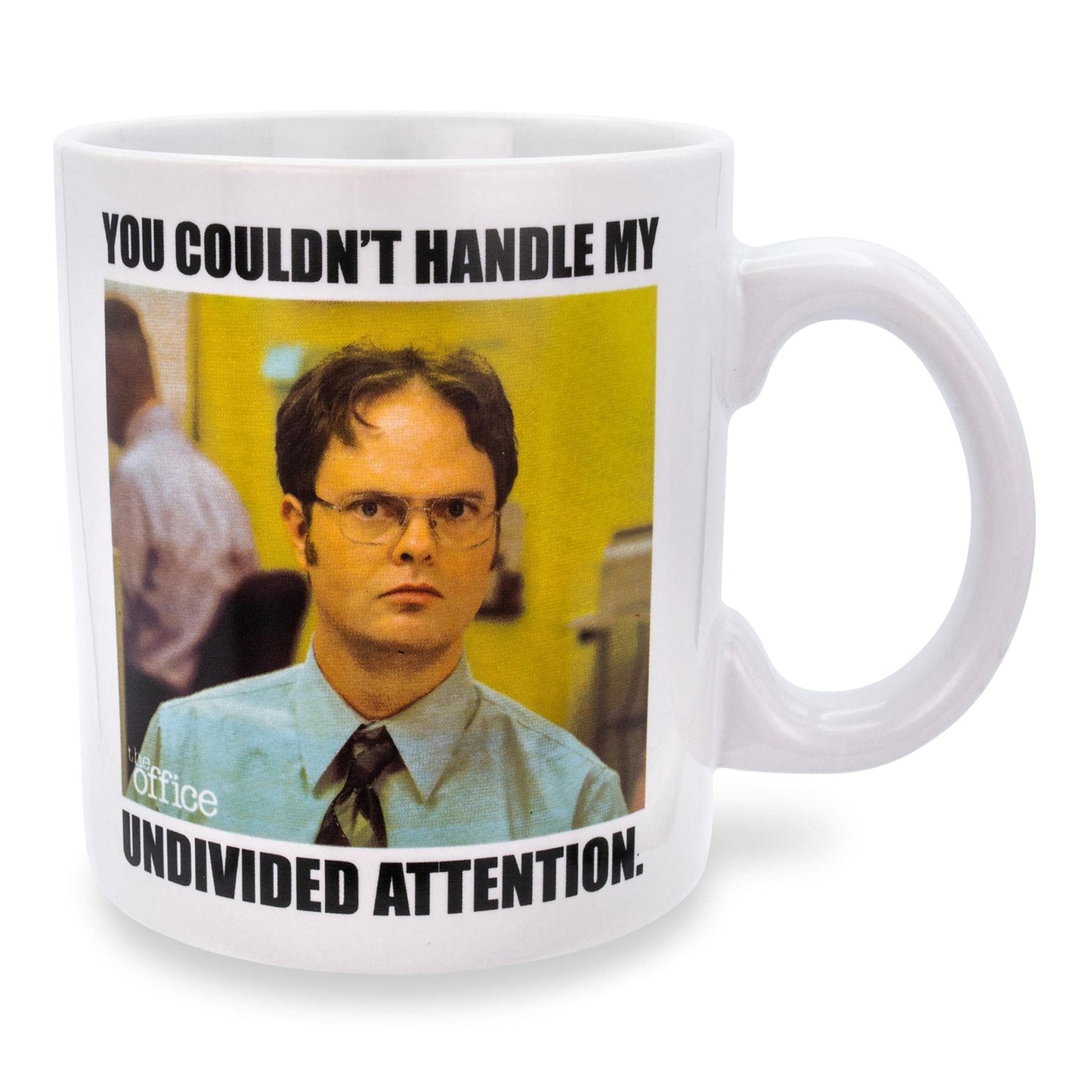 The Office Dwight Schrute Undivided Attention Ceramic Mug  Holds 20 Ounces