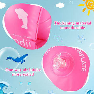 Wowelife Arm Floaties Inflatable Swim Arm Bands Floater Sleeves Swimming Rings Tube Armlets For Kids Toddlers And Adults (Pink-Large)