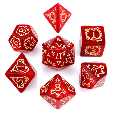 PJOY DND Dice Set Red Polyhedral D&D Dice for Dungeons and Dragons Role Playing Games TTRPG DND Gifts