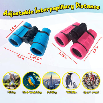Essenson Binoculars For Kids Toys Gifts For Age 3-12 Years Old Boys Girls Kids Telescope Outdoor Toys For Sports And Outside Play Hiking, Bird Watching, Travel, Camping, Birthday Presents (Set Of 2)