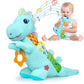 Baby Dino Musical Stuffed Animal Toys For 0-3-6-9-12 Months,Infant Dinosaur Tummy Time Toys With Crinkle Sound Paper,Teether,Tex