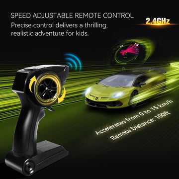 AEROQUEST Lamborghini Remote Control Car, Officially Licensed 1:14 Lambo RC Car for Boys Girls Birthday Gift, Green Toys for 3 4
