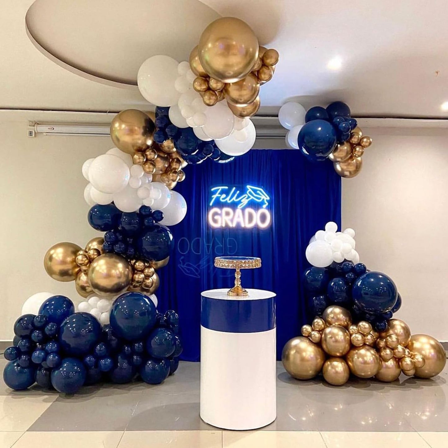 Navy Blue And Gold Balloons, Blue And Gold Balloons, Gold Confetti Balloons Navy Blue Gold Latex Balloons For Boys Birthday Baby