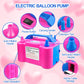 HELESIN Electric Air Balloon Pump - 600W Dual Nozzle Inflator for Party, Birthday, Baby Shower - Portable, Red and White Balloons, 12inch