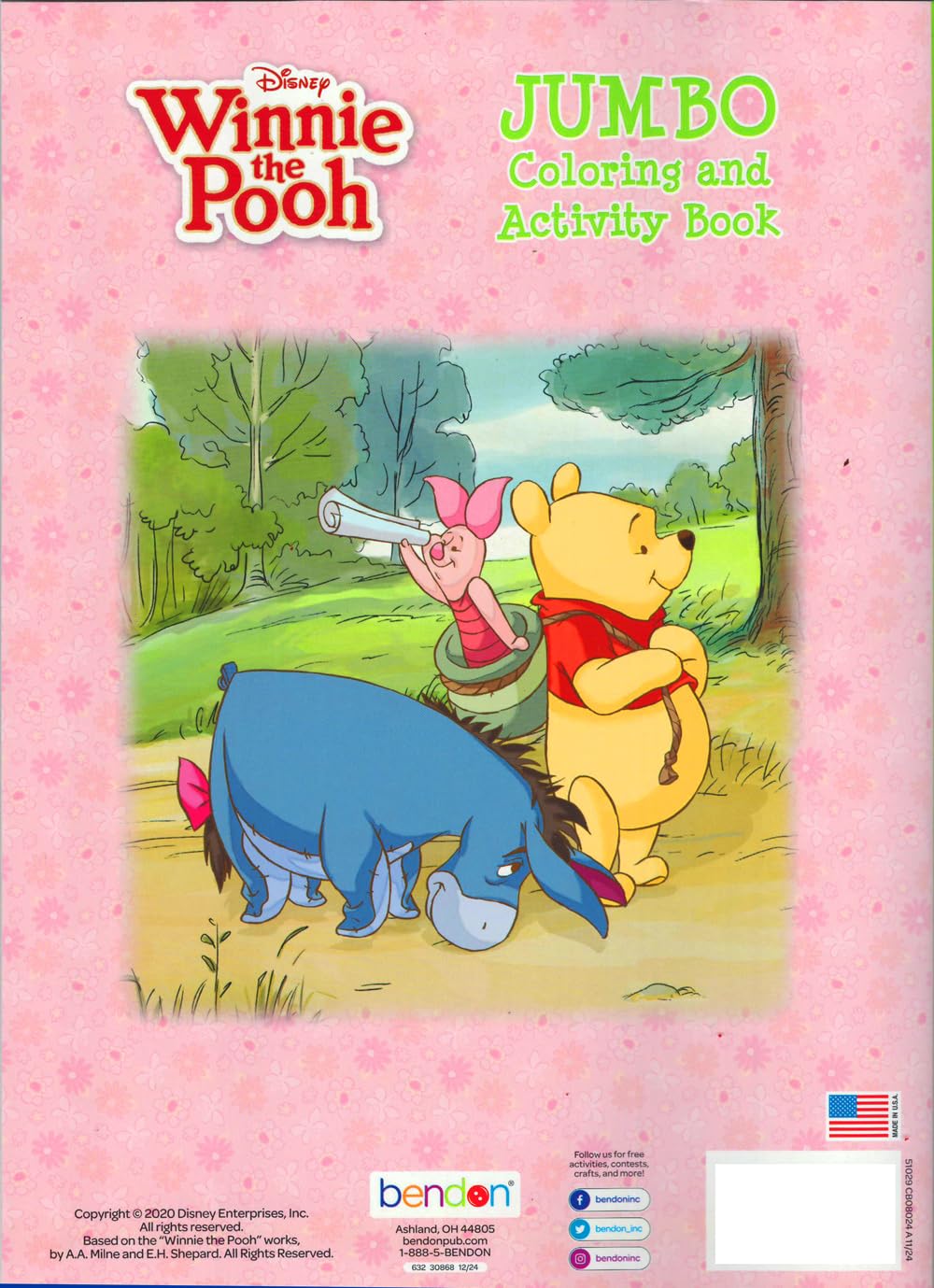 Bendon Disney Winnie The Pooh Coloring Activity Book & Stickers Set, Standard Paperback, Paper
