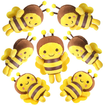 8 Pcs 5 Inch Stuffed Bees Plush Soft Small Bee Stuffed Animal Realistic Cartoon Little Honey Toy Adorable Doll For Birthday Party Decorations Diy(Vivid Style)
