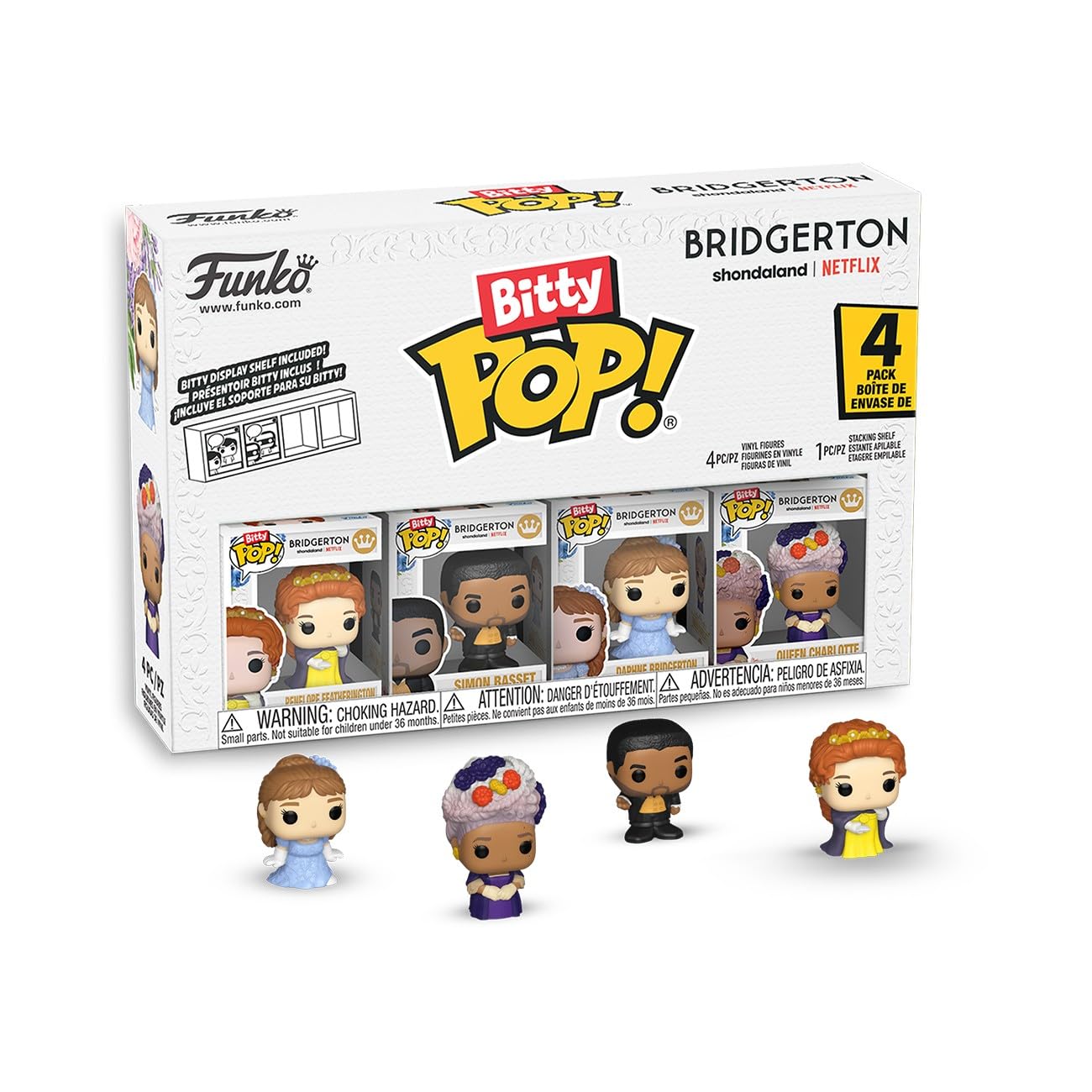 Funko Pop! Bitty: Netflix - Daphne Bridgerton, Queen Charlotte, Penelope Featherington, and Simon Basset - Bridgerton Collectabl