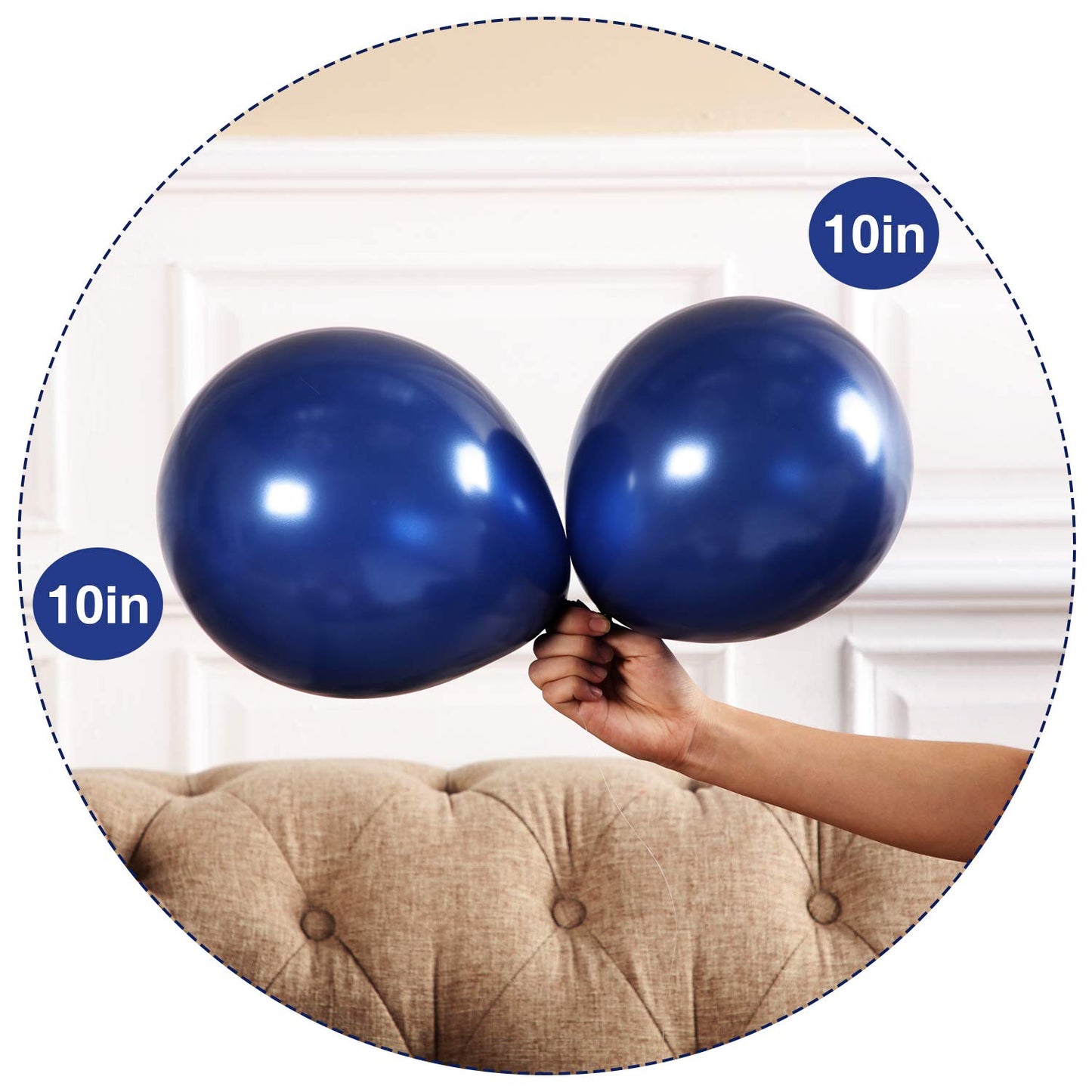 Hestya 100 Pieces 10 Inch Navy Blue Balloons Latex Party Balloons Arch Garland Kit for Weddings, Bridal Shower, Graduation, Anni