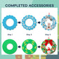 BOARDFEB 12 Sets Christmas Crafts Kits DIY Christmas Foam Wreath Crafts Winter Ornaments for Kids Snowman Santa Penguin Snowflak