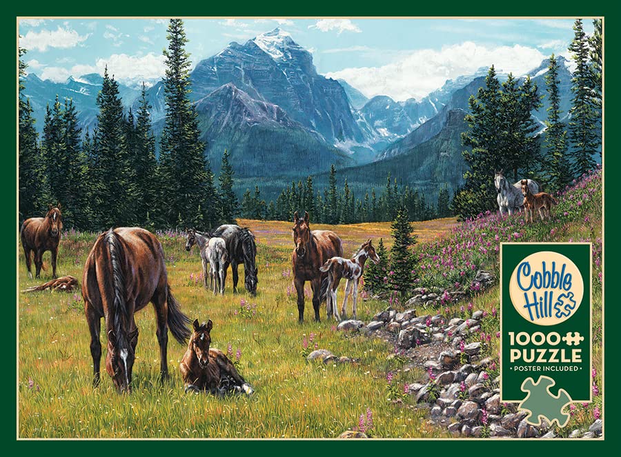 Cobble Hill 1000 Piece Puzzle - Horse Meadow - Sample Poster Included