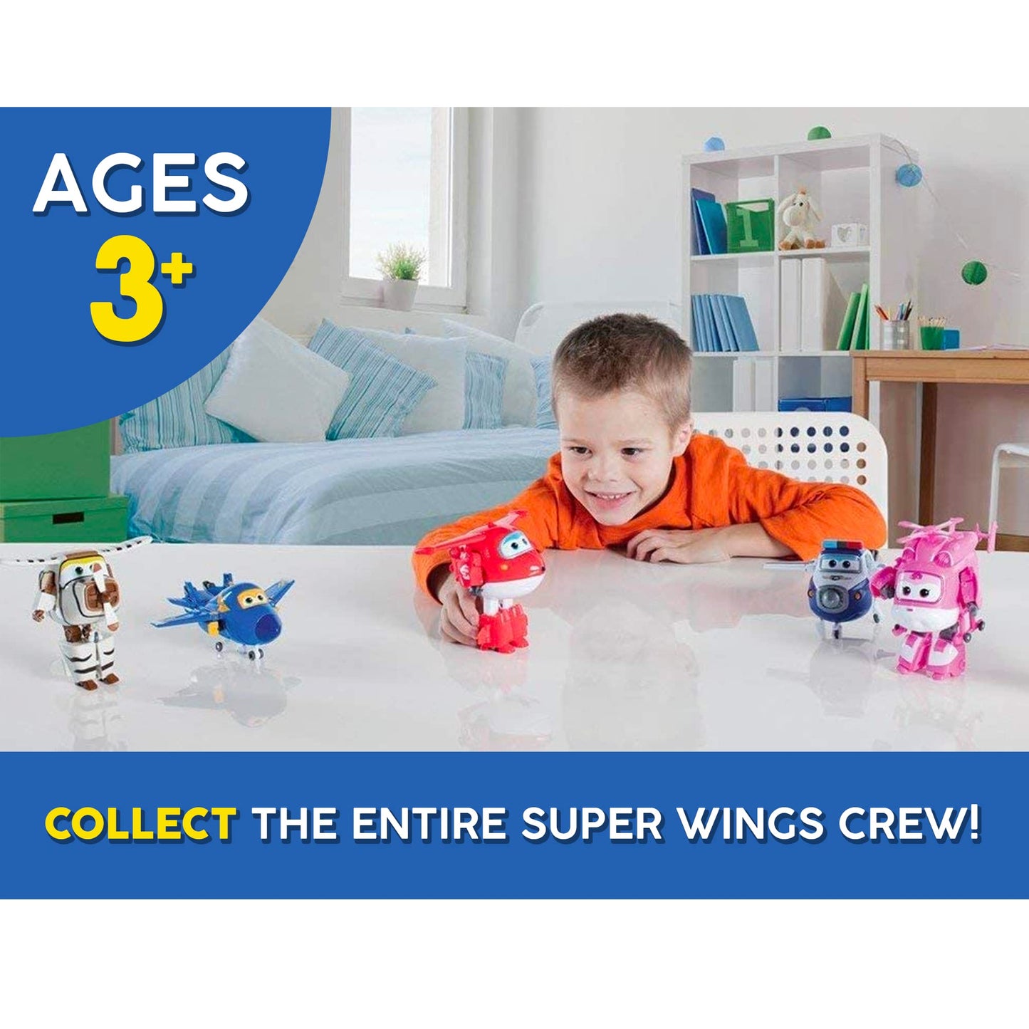 Super Wings 5' Transforming Supercharged Astra Airplane Toys Action Figure, Airplane To Robot In 10 Steps, Toy Plane Vehicle For 3-5 Year Old Boys & Girls, Birthday Gifts For Preschool Kids,White