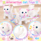 Ninaor Interactive Cat Toys For Kids With Crossbody Bags, Stuffed Cat Plush With Leash Walking Meow Pretend Play Kitty Robot Pet