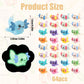 XIHIRCD 32pcs Mini Resin Axolotl Miniature Figurine, Glow in The Dark Tiny Animal Figurines Small Luminous Charm Ornament for DI