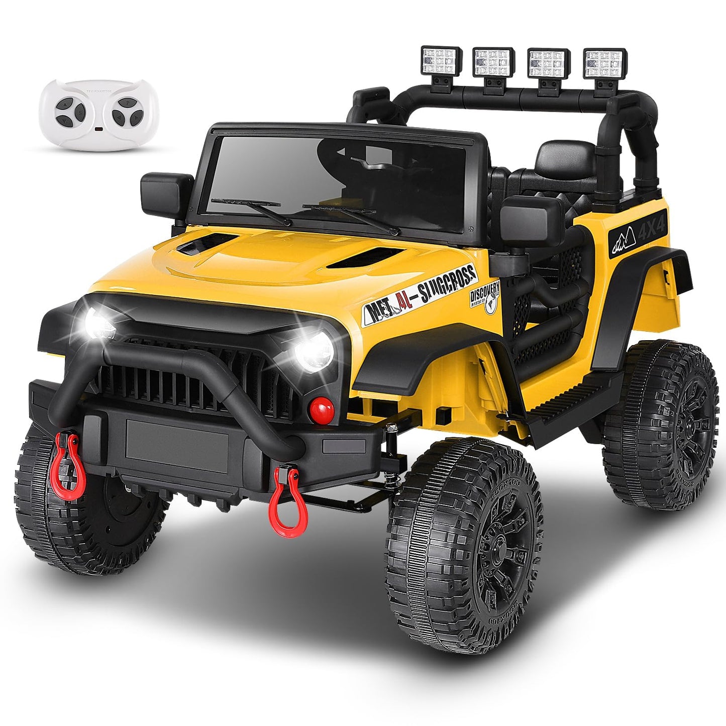 Hikole 24V Battery Powered Cars For Kids With Remote Control, Electric Ride On Toys S For Toddlers W/Led Lights, Wireless Music,