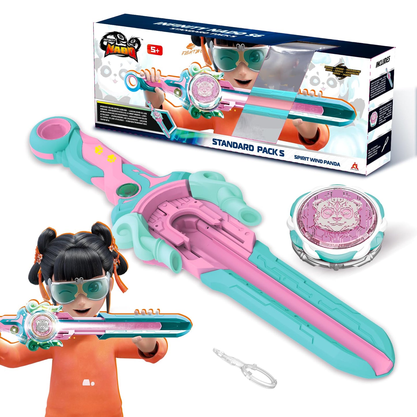 Infinity Nado Bey Battling cutting edge Toys  Spinning Top and decorative replica blade Launcher Battle Set Toys for Kids  Bey Battle cutting edge Brust decorative replica blade Top Toys for 5 6 7 8 9 10 11 12 Year Old Boys  Spirit Wind Panda
