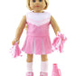 Pink Cheerleader Uniform with Shoes and Accessories 6PCS Outfit for 18-Inch Dolls | enhanced Quality & Trendy Design | Dolls Clothes | Outfit Fashions for Dolls for Popular Brands