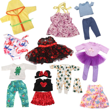 Augfrog 10 Sets Of 18 Inch American Doll Clothes, Including 10 Of Doll Clothing Dress Outfits For American Dolls, Birthday Gifts