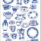 Violette Mini Tea Cup & China Stickers for Kids - Clear, Waterproof, Beautifully Detailed Miniature Coffee & Tea Party Stickers