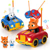 snookids 2 Pack Remote Control Cars for Toddlers and Kids with Detachable Figures, Lights and Music, Toys for Boys and Girls Age