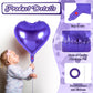 12 Pcs Heart Balloons,18 Inch Purple Heart Foil Balloons Love Balloons Valentine Balloons For Birthday Party Wedding Engagement