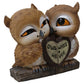 Ebros Romantic Kissing Love Owl Couple Decor Statue 2 Piece Set Decorative Figurine Valentines Birds Pair Of Owls Holding Heart Shaped Sign Saying Owlways 4Ever