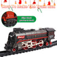 HOGUWID Train Set, Christmas Train Sets for Around The Tree Electric Train with Steam, Lights and Sound, Model Train Set for Kid