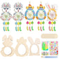 Fennoral 5 Pack Easter Dream Catcher Craft Kit For Kids Paint You Own Bunny Chick Dream Catcher Ornament Diy Coloring Wooden Eas