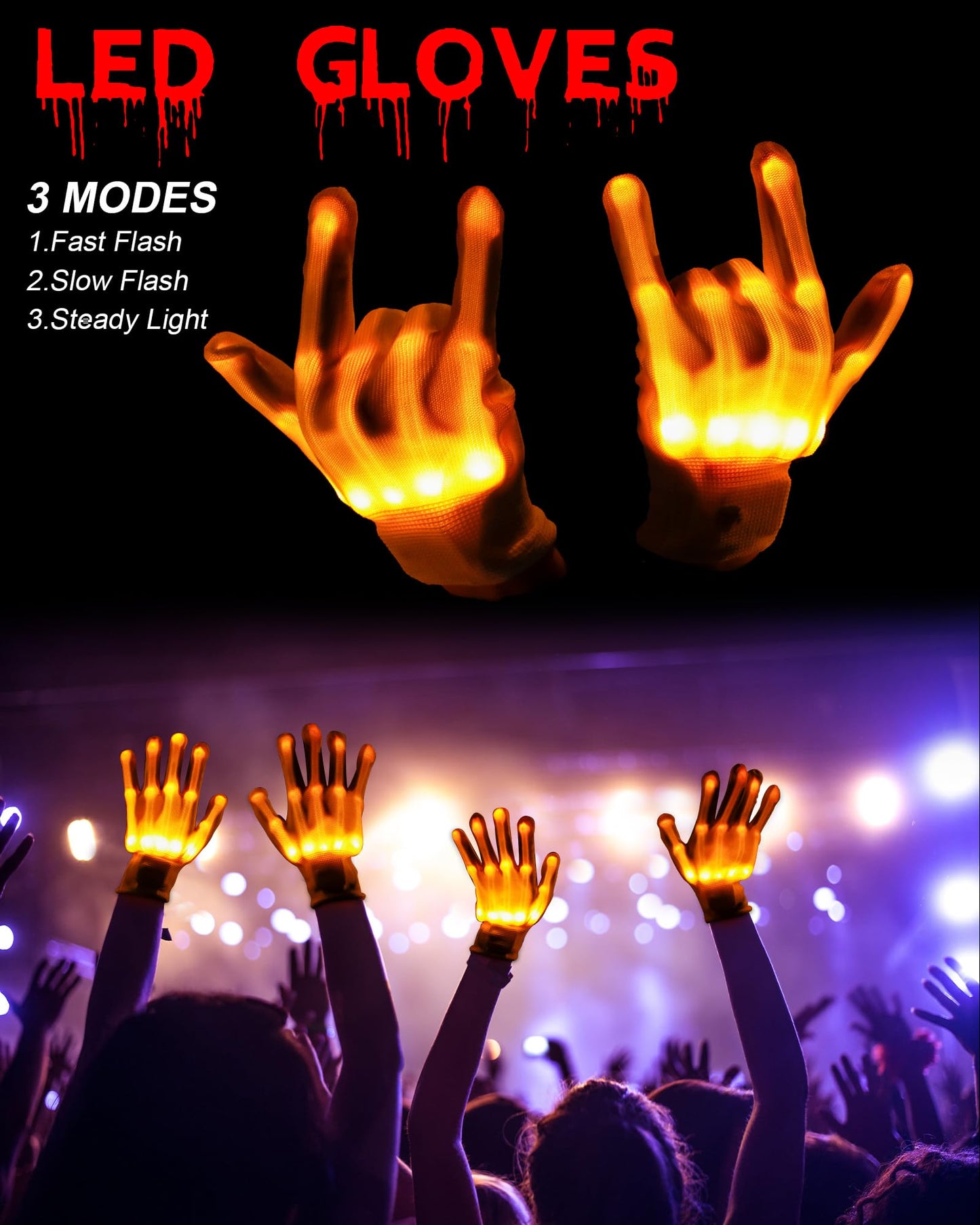 Sumind Halloween LED Mask Scary LED Skeleton Mask Purge Hacker Mask Glow in The Dark Mask for Halloween Costume Party(Orange)