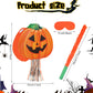 Aoriher Halloween Pumpkin Piata Pull String Pumpkin Piata with Stick and Blindfold Halloween Hanging Decoration Piata Mexican Pi
