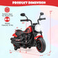 Costzon 6V Battery Powered Toddler Motorcycle, Red, 30"x17"x23", Detachable Training Wheels, Soft Start, Headlights & Music, Model AHL008