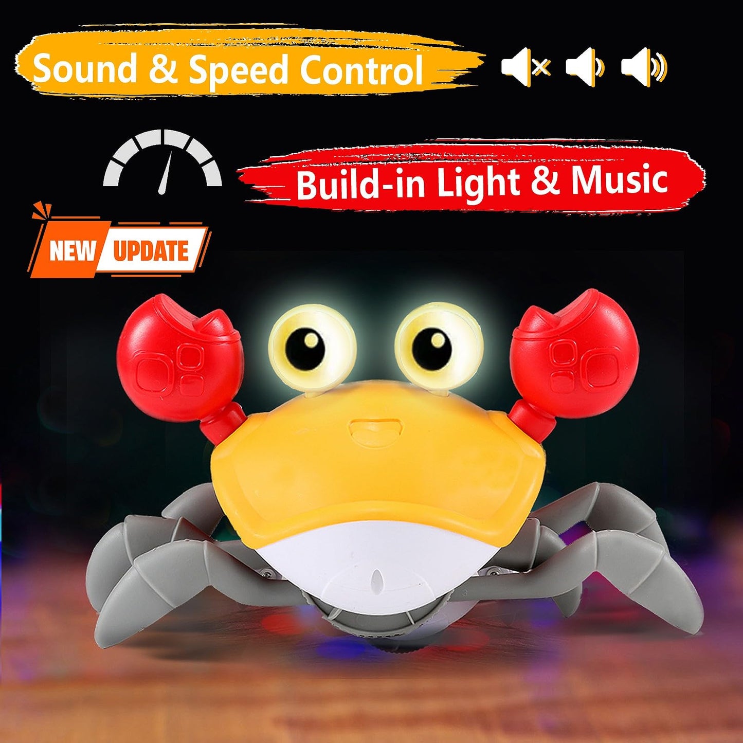 Crawling Crab Baby Toy Gifts: Tummy Time Toys Walking Dancing Cute Essentials Electric Induction Sensory Stuff Moving Babies Cra