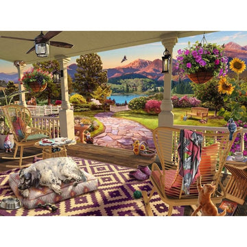 Ravensburger Cozy Front Porch 750 Piece Large Format Jigsaw Puzzle | Premium Quality | Unique Softclick Technology For An Enriching Experience