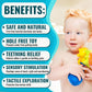 Caaocho Pure Natural Rubber Bath Toy - Mele The Sea Turtle Baby Toy - Hole Free Bath Toys, Bpa Free Bath Toys For Infants, Witho