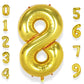 Aule 40 Inch Big Gold 8 Balloon Number Large Foil Helium Number Balloons 0-9 Jumbo Giant Happy 8Th Birthday Party Decorations Fo