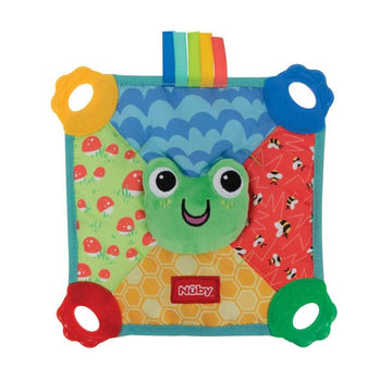 Nuby Teething Blankie Frog, Blue, 1 Count