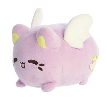 Aurora Enchanting Tasty Peach Candy Heart Meowchi Stuffed Animal - Bright & Colorful Design - Showpiece Plush - Lavender 7 Inche